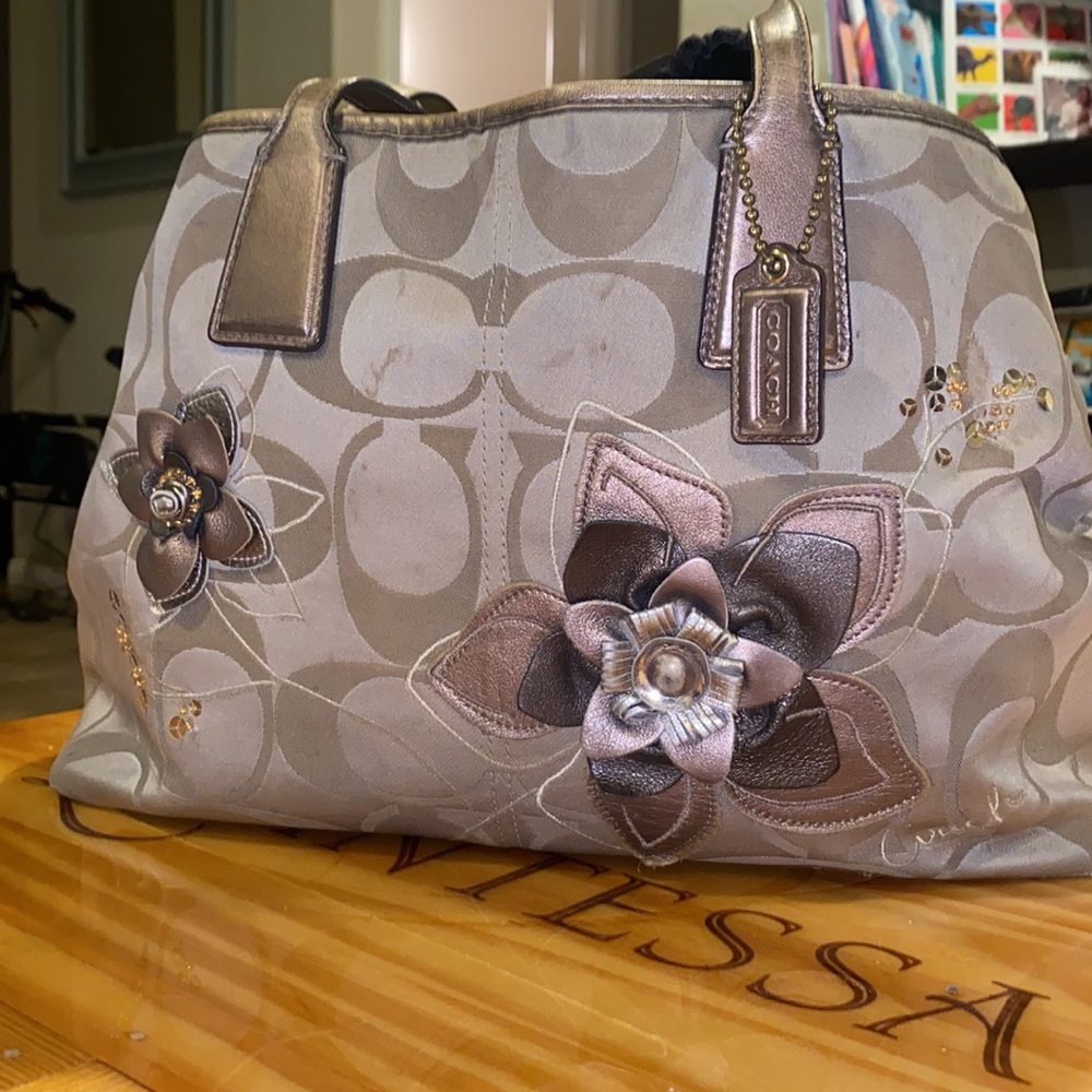 Coach Signature Appliqué Satchel Handbag